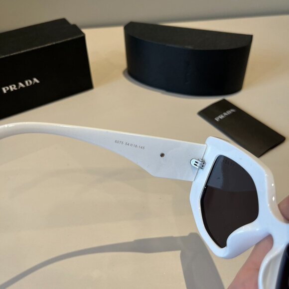 Prada white irregular frame sunglasses - Picture 11 of 11